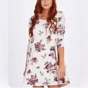 Alter’d State Dress Women’s XS White Floral Long Sleeve Mini Fit & Flare